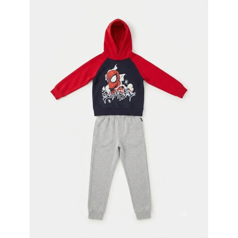 Marvel Spider-Man Boys Hoodie and Jogger Pants Set Red Navy Gray Size 6